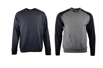 2-Pack Men's Raglan Crew Neck Sweatshirt Pullover - Size 2XL - Navy Blue Grey • $22.94