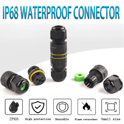 2/3 Pin Junction Box Outdoor IP68 Waterproof Electrical Cable Wire Connector UK • £3.45