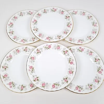 Minton Sping Bouquet Side Plates 16.5cm Floral Bone China Vintage Dinnerware X 6 • £24.49