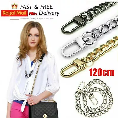 £5.35 • Buy Flat Metal Replacement Chain For Shoulder Bag Handbag Strap Cross Body 120cm UK