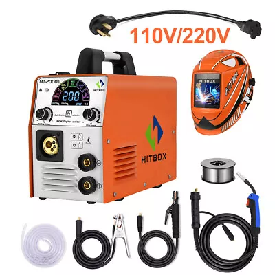 HITBOX 4 In 1 MIG Welder 200A 110V 220V Gas ARC TIG MIG Welding Machine W/Helmet • $199.99