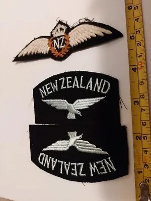 £49 • Buy WW2 RNZAF Eagle Shoulder Title Badges Pair Original And NZ Pilot Brevet / Wing.