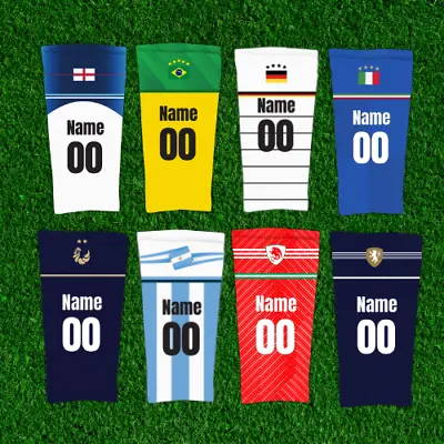 Personalised International Football Team Shin Sleeve -Your Name & Shirt Number • £19.99