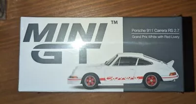 Mini GT #612R Porsche 911 Carrera RS 2.7 Grand Prix White Red Livery RHD • £15.99