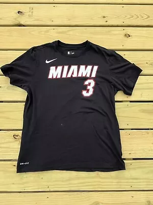 Miami Heat Shirt Adult Medium Black Red Basketball Dwyane Wade Outdoor Men • $14