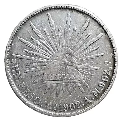 1902 Mo AM Mexico Peso AU • $175