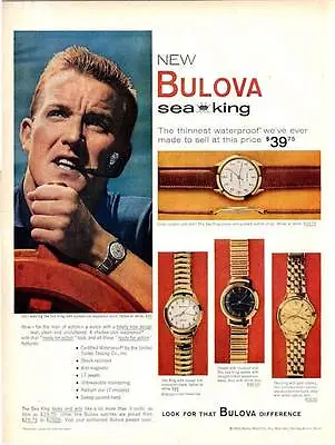 $14.99 • Buy 1959 Bulova Accutron Watch 5-Men Models - Sea King PRINT AD