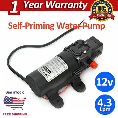 12V 4.3Lpm Self-Priming Water Pump High Pressure Caravan Camper Boat Marine Home • $27.95