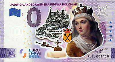Zero Euro Bill - 0 Euro - Poland - Jadwiga Andegawenska 2022-1 COLOR • £7.52