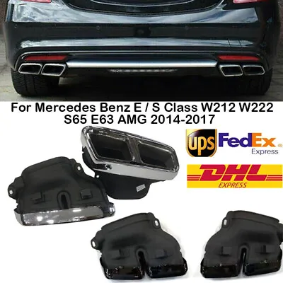Car Exhaust Tailpipe Muffler For Mercedes Benz E S Class W212 W222 S65 E63 AMG • $215.10
