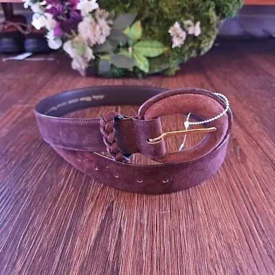 Vtg. Ashley Moore Brown Nubuck Leather  Belt Women's Genuine Leather  • $15.39