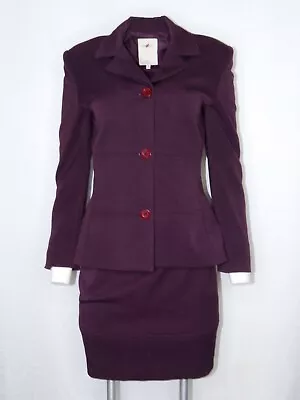 Vertigo Pour La Ville Paris Skirt Blazer Suit Set Womens 4 Purple France EUC  • $65.95