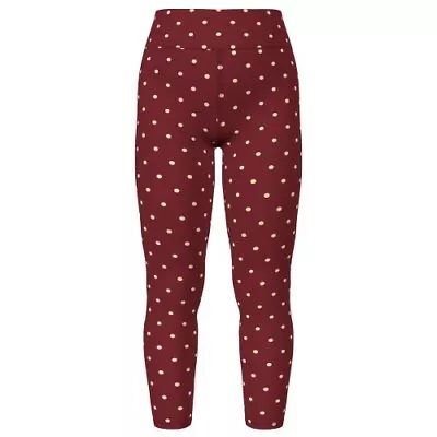 TC Lularoe Tall & Curvy Leggings Polka Dot Manilla On Maroon Red • $14.99