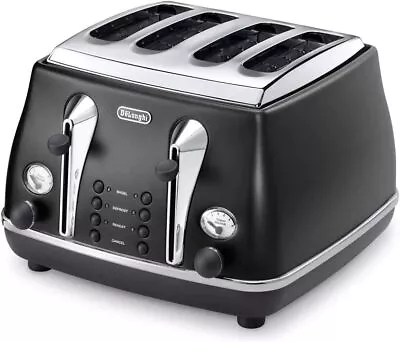 Delonghi Icona Classic 4 Slice Electric Toaster Reheat Defrost 1800 W New • $134.20