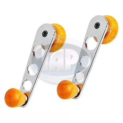 Chrome & Wood Window Cranks Set Of 2 Volkswagen T1 Bug Super Beetle 1968-1979 • $15.53