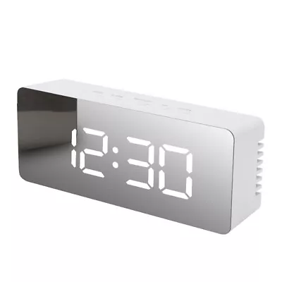 Digital Led Mirror Desk Alarm Clock Table Temperature Time Snooze USB Battery • $16.99