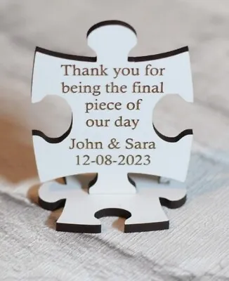 £61 • Buy Wedding Wooden Favours PERSONALISED Wedding Day Table Decoration,Puzzle Favours1