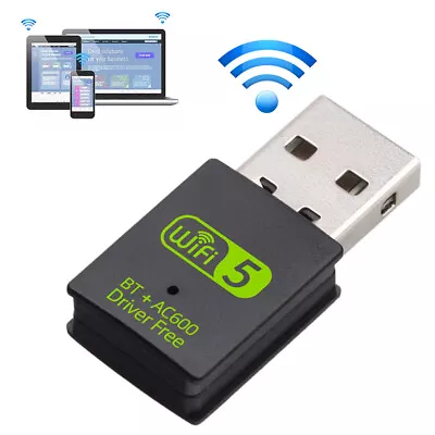 USB WiFi Bluetooth Adapter 600Mbps Dual Band 2.4/5Ghz Wireless Network Receiver • $10.53