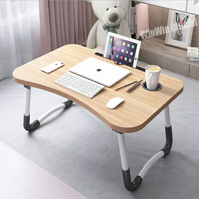 Laptop Table Stand Desk Lap Tray Sofa Bed Cup Slot Portable Foldable Adjustable  • $22.95