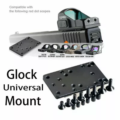 Universal Mount Plate For Glock MOS RMR Vortex Burris Red Dot Sight Pistol • $16.95