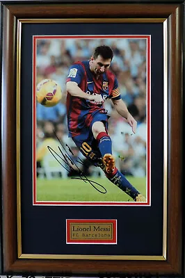 $69.99 • Buy Messi Signed Framed Photo Poster FC Barcelona Soccer Memorabilia