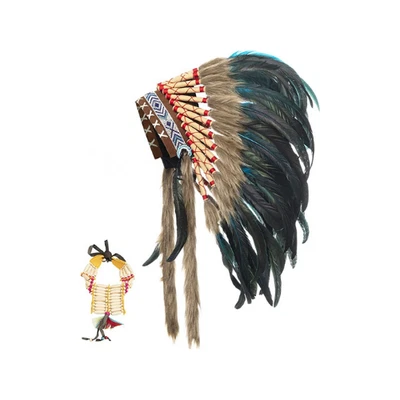 $113.73 • Buy Ballinger Native American Indian Headdress - Medium Feather Headdress And Choker