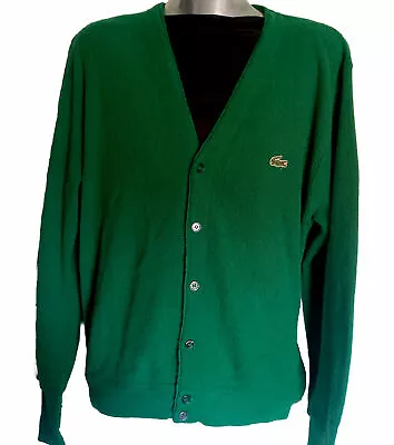 Men’s Vintage Izod Lacoste Green Cardigan 50’s 60’s ILGWU Union Label ! • £54