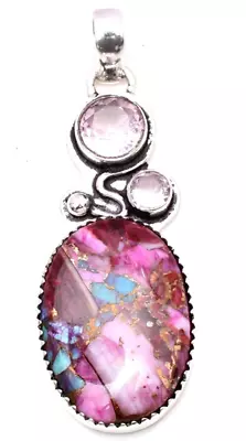 Pink Spiny Oyster Gemstone 925 Sterling Silver Handmade Jewelry Pendant 1.77  • $22.14