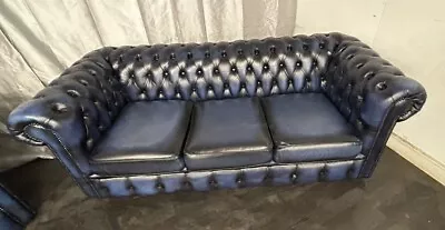 Chesterfield Three Seater Sofa Nice Classic Piece Lovely Rich Colour • £595