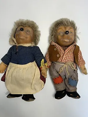 Vintage Steiff Micki & Mecki Hedgehog Family Dolls 10” Dolls 7628/28 7627/28 • $99.99
