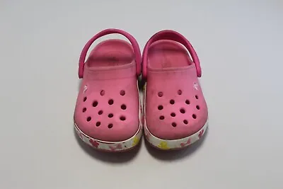 Crocs Pink Minnie Mouse Ears & Bows Clogs Sandals Girls 7 C7 Preowned • $9.95