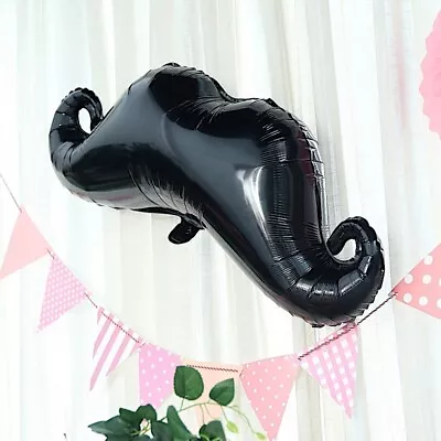 31-Inch Long Black Mustache Mylar Foil Balloon Party Wedding Decorations Sale • $7.66