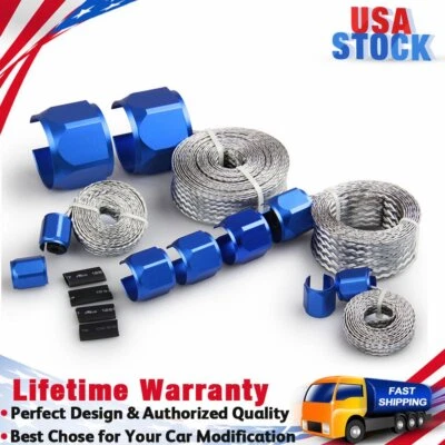 $29.69 • Buy Stainless Steel Braided Hose Cover Caps Sleeving Engine Vacuum Heater Fuel Line