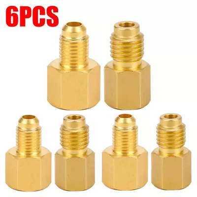 6PCS/Set R134a To R12 Fitting Adapter 1/4 Female Flare 1/2 Male Valve Kits ## • $12.95