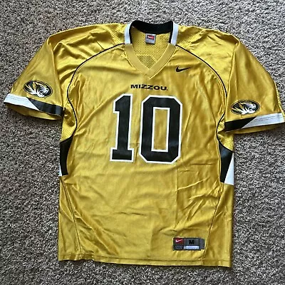 Vintage Missouri Tigers Mizzou #10 Nike NCAA Football Gold Jersey Sz Med • $30