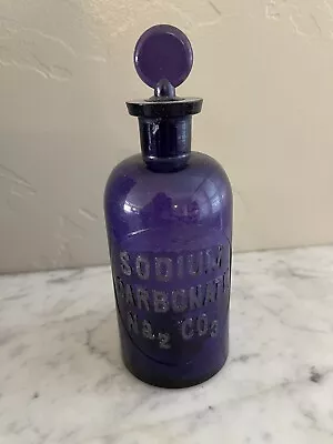 Vintage MBW Millville Sodium Carbonate Chemical Lab Glass Bottle Apothecary • $34.99