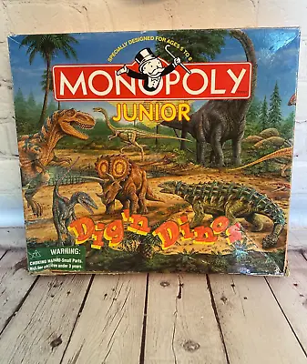 Monopoly Junior Dig'n Dinos For Ages 5 To 8 2-4 Players By Hasbro 1998 • $12