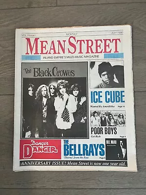  Vintage 1990 Mean Street Music Magazine BLACK CROWES & ICE CUBE • $20