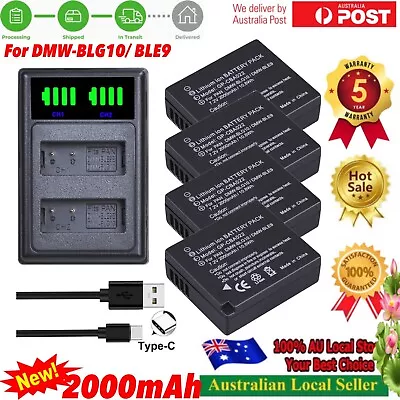 4x Battery +Charger For Panasonic DMW-BLE9E DMW-BLG10Lumix DC-ZS200/TZ200 TZ220 • $67.98