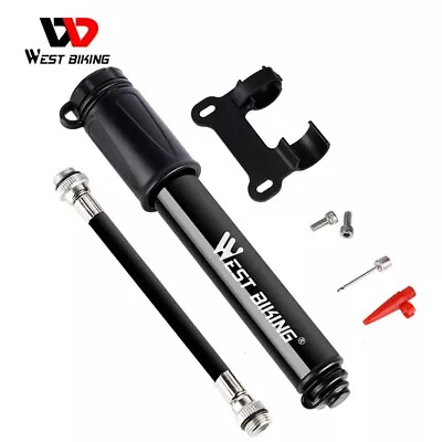 WEST BIKING Mini Portable Bike Hand Pump Cycling Bicycle Tire Inflator Ball Pump • $12.59