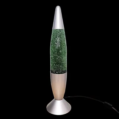 Vtg.  Lava Lamp Pliable Art Green Gold Silver Glitter Motion Mood Plasma Sensory • $55