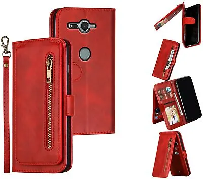 $11.50 • Buy Sony Xperia Xz2 Compact Leather Wallet Case 9 Card Vertical Flip & Zip