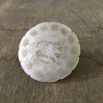 Antique Chinese Mother Of Pearl Gaming Chip Token Birds Flowers • $18.50