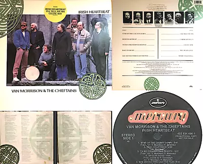 VAN MORRISON & THE CHIEFTAINS Rare LP: IRISH HEARTBEAT - 1988 NM PROMO Pressing • $111.11