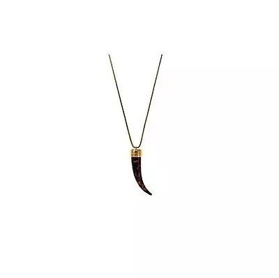 Michael Kors Gold Tonelarge Tortoise Horn Pendant Charmchain Necklacemkj4508 • $127.49