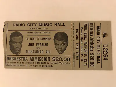 1971 Joe Frazier Vs. Muhammad Ali Boxing Ticket Stub + Floyd Mayweather • $199.99