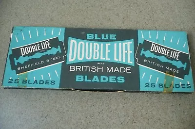 Vintage Blue Double Life Safety RAZOR Blades Display Box 5 X 5 Packs • $24