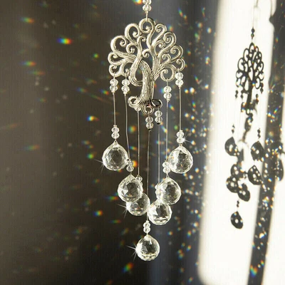 £8.99 • Buy Crystal Suncatcher Tree Of Life Ball Prism Pendant Home Window Hanging Decor UK