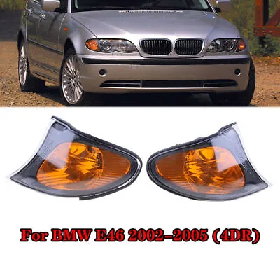 Turn Signal Lights Corner Light Pair L&R For BMW E46 3-SERIES Sedan 2002-05 BH • $28.98