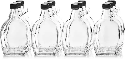 12Oz Glass Maple Syrup Bottles With Loop Handle & Tamper Evident Lids Case Of 12 • $36.15
